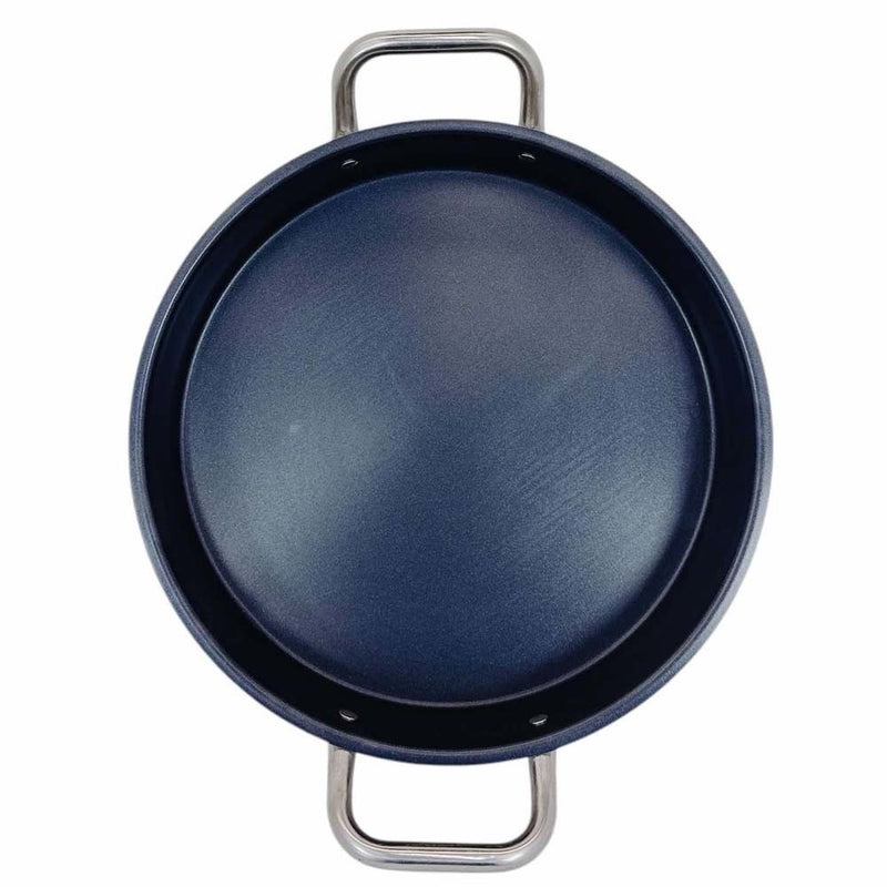 Non-Stick Round Stainless Steel Flat Comal Griddle Pan Grill Tray Cook 16-1/2"