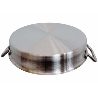 Non-Stick Round Stainless Steel Flat Comal Griddle Pan Grill Tray Cook 16-1/2"