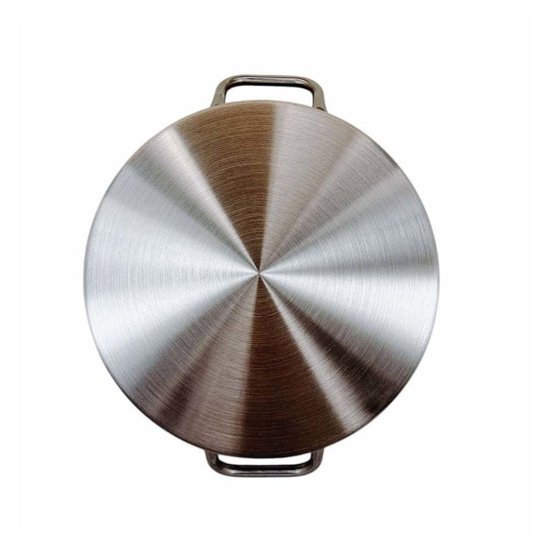 Non-Stick Round Stainless Steel Flat Comal Griddle Pan Grill Tray Cook 16-1/2"