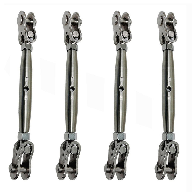 Marine 3/16" Toggle & toggle Pipe Turnbuckle 320 Lbs WLL Stainless Steel 4 Pcs