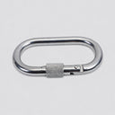 4 Pcs T316 Stainless Steel 1/4" Carabiner Clip Spring Snap Hook Oval Shape With Lock Nut 250 Lbs WLL