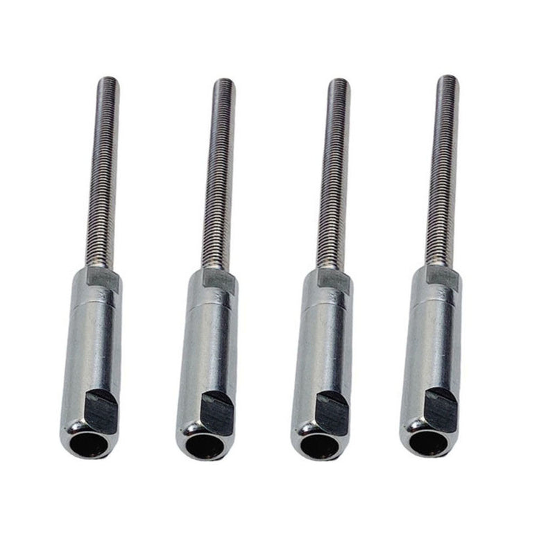 Fully Threaded 3/16" Push & Go Swageless Lag For 3/16" Cable Stainless Steel 4Pc