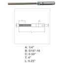 Fully Threaded 1/4" Push & Go Swageless Lag For 1/4" Cable Stainless Steel