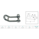 Marine Boat 15/32" Headboard Shackle Captive Pin 2500 Lb WLL Stainless Steel 4Pc