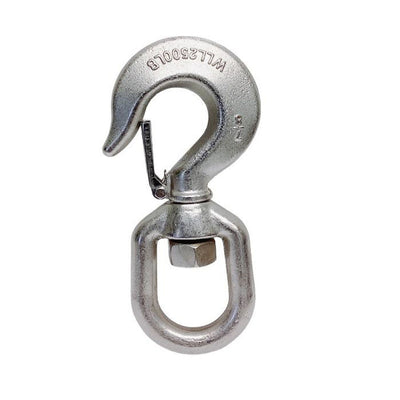 7/8" Drop Forged Swivel Hook Lifting Hook 2500 LBS WLL Stainless Steel T316 4Pcs