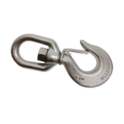 7/8" Drop Forged Swivel Hook Lifting Hook 2500 LBS WLL Stainless Steel T316 4Pcs