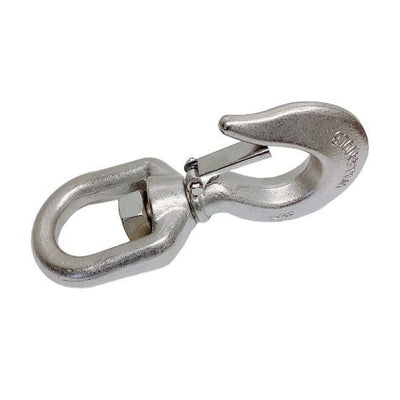 7/8" Drop Forged Swivel Hook Lifting Hook 2500 LBS WLL Stainless Steel T316 4Pcs