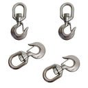 4 Pcs T316 Stainless Steel Drop Forged 3/4" Swivel Hook Lifting Hook 2,000 lbs WLL