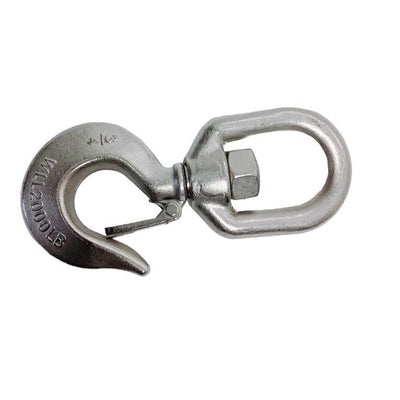 3/4" Drop Forged Swivel Hook Lifting Hook 2000 LBS WLL Stainless Steel T316 4Pcs
