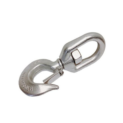 3/4" Drop Forged Swivel Hook Lifting Hook 2000 LBS WLL Stainless Steel T316 4Pcs
