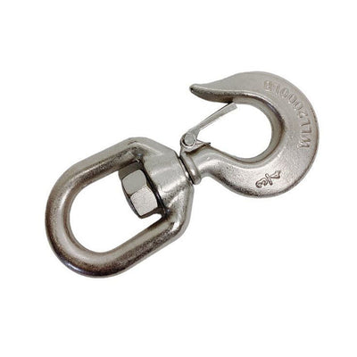 3/4" Drop Forged Swivel Hook Lifting Hook 2000 LBS WLL Stainless Steel T316 4Pcs