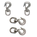 5/8" Drop Forged Swivel Hook Lifting Hook 1500 LBS WLL Stainless Steel T316 4Pcs