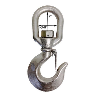 5/8" Drop Forged Swivel Hook Lifting Hook 1,500 LBS WLL Stainless Steel T316