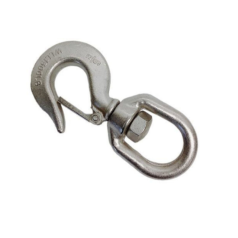 5/8" Drop Forged Swivel Hook Lifting Hook 1,500 LBS WLL Stainless Steel T316