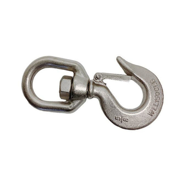 5/8" Drop Forged Swivel Hook Lifting Hook 1,500 LBS WLL Stainless Steel T316