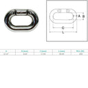 Stainless Steel 316 Chain Connecting Link 3/16" Marine Grade Connector