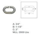 Marine Boat 3/4" C Link Connector Link 2000 Lb WLL Lift Rig Stainless Steel T316