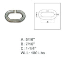 Marine 5/16" C Link Connector Link 180 Lb WLL Lift Rig Stainless Steel T316 4Pcs