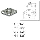 Diamond Pad Eye Plate 5/16" 304 Stainless Steel for Hammock,Rigging Boat Deck