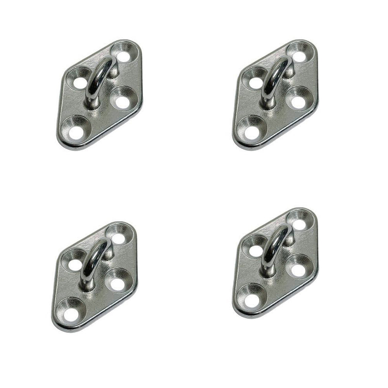 Diamond Pad Eye Plate 11/32" 304 Stainless Steel for Hammock,Rigging Deck 4 Pcs
