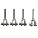 1/2" Drop Forged Open Swage Sockets Stainless Steel T316 5200 Lbs WLL 4 Pcs