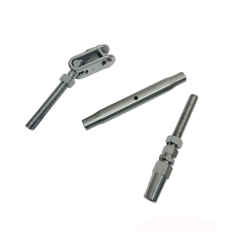 Marine Toggle And Swageless Turnbuckle For 1/8" Cable Wire Stainless Steel 4 Pcs