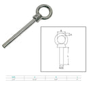 Stainless Steel Eye Bolt 1/4"x3" Marine Boat Grade Non Threaded Shoulder Eyebolt