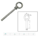 Stainless Steel Eye Bolt 5/16" x 3" Marine Grade Non Threaded Shoulder Eyebolt