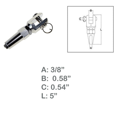Marine Boat 3/8" Swageless Jaw Cable Wire Rail Railing Stainless Steel T316