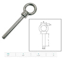 Stainless Steel Eye Bolt 1/2"x4" Marine Boat Grade Non Threaded Shoulder Eyebolt