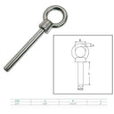 Stainless Steel Eye Bolt 3/4"x6" Marine Grade Non Threaded Shoulder Eyebolt 10Pc