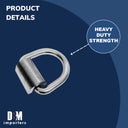 Stainless Steel 1" Weld-On Heavy D Rings 8,500 Lbs,Marine Boat,Tie-Down Anchor