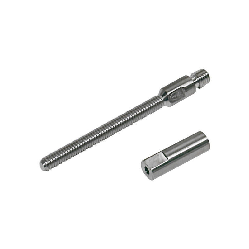 S.Steel T316 Marine Swageless Stud 1/4" Full Thread Used For 1/8" Cable Wire
