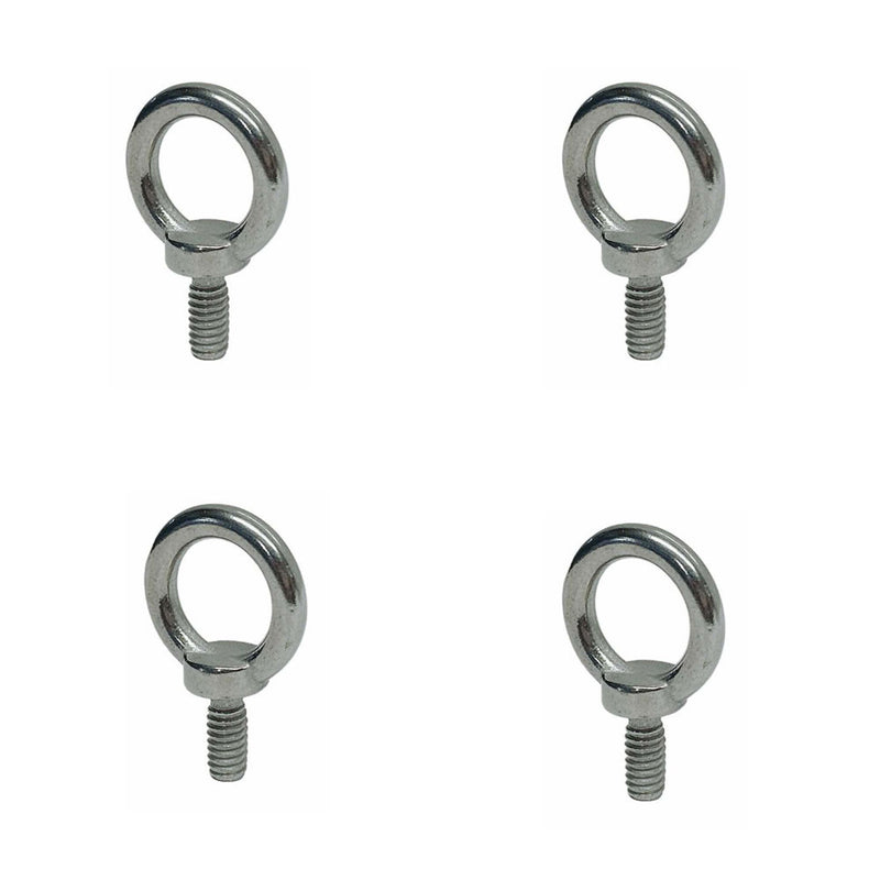 4 Pcs Stainless Steel 316 Machinery Shoulder Lifting Eye Bolt 3/8", 1350 Lbs WLL