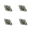 Light Duty Diamond Pad Eye Plate 5/16" 304 Stainless Steel for Hammock Deck 4Pcs