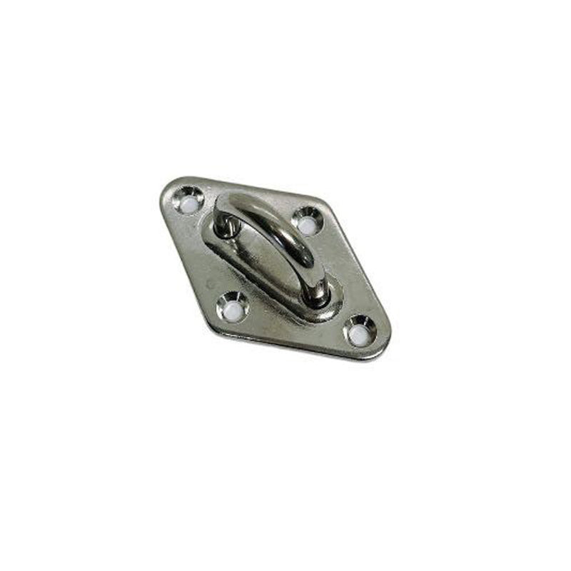 Light Duty Diamond Pad Eye Plate 1/4" 304 Stainless Steel for Hammock Deck 4 Pcs