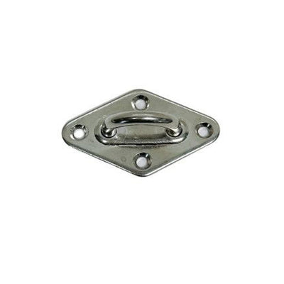 Light Duty Diamond Pad Eye Plate 1/4" 304 Stainless Steel for Hammock Deck 4 Pcs