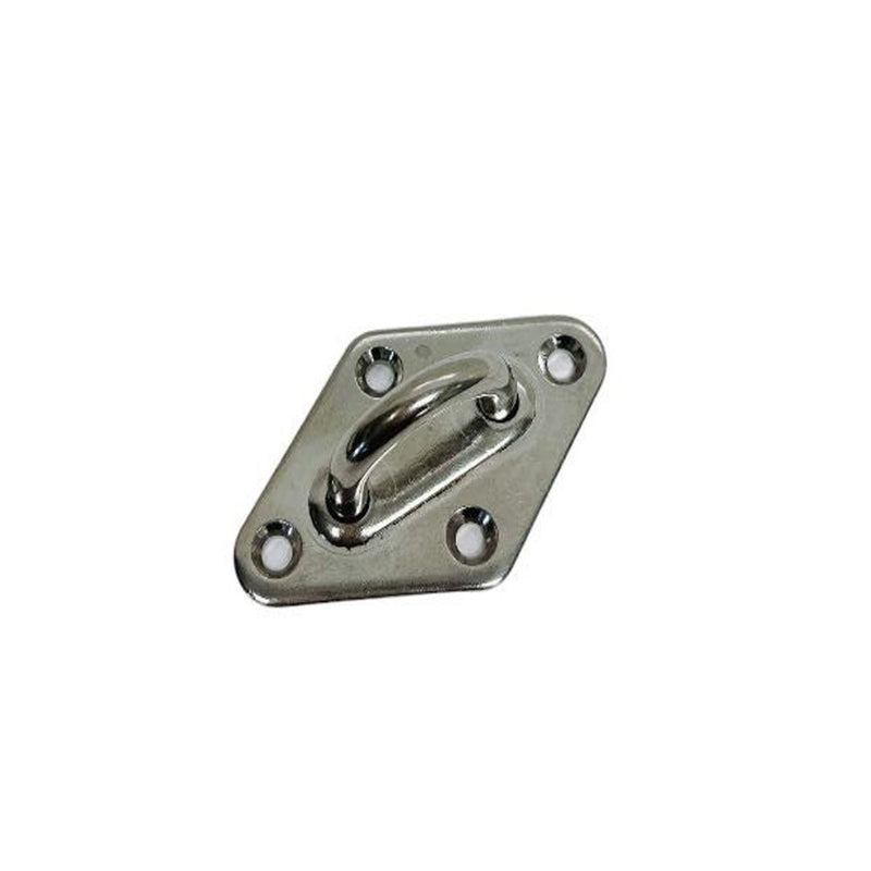 Light Duty Diamond Pad Eye Plate 1/4" 304 Stainless Steel for Hammock Deck 4 Pcs