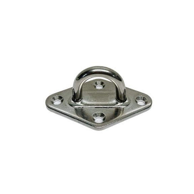 Light Duty Diamond Pad Eye Plate 1/4" 304 Stainless Steel for Hammock Deck 4 Pcs