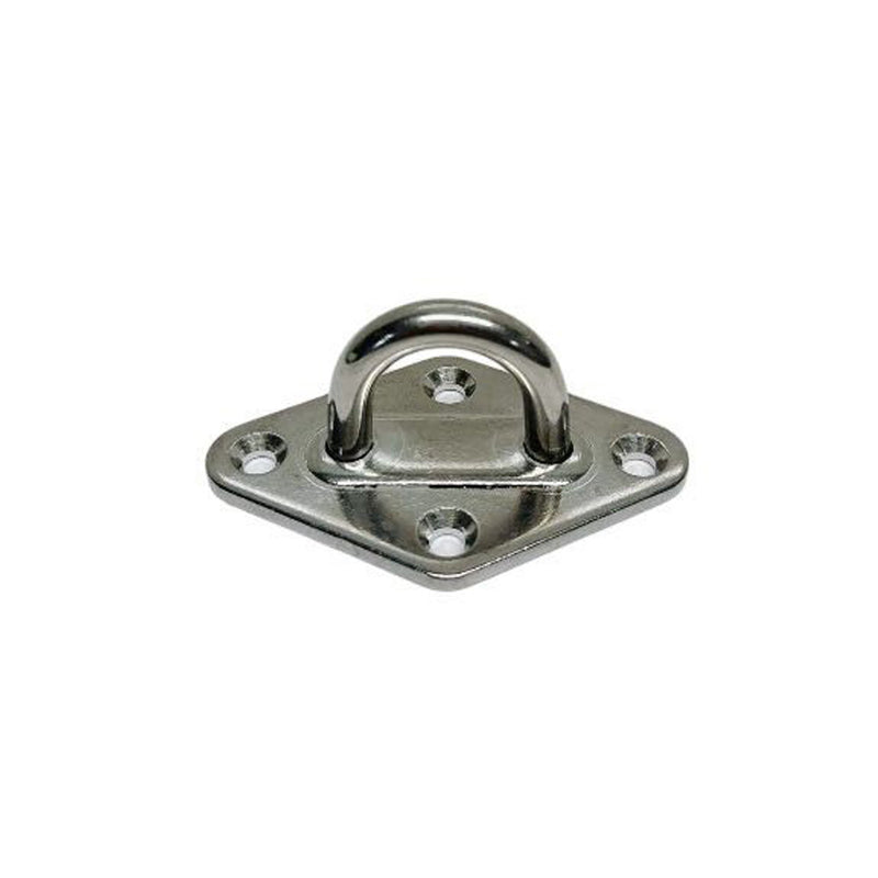 Light Duty Diamond Pad Eye Plate 1/4" 304 Stainless Steel for Hammock Deck 4 Pcs