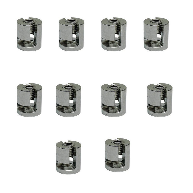 1/4" Adjustable Cross Cable Clip Clamp Wire Cable Rope Stainless Steel T316 10Pc
