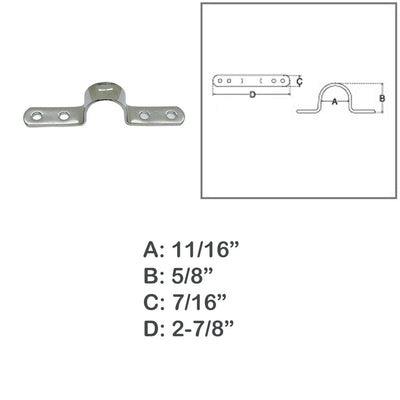 11/16" Deck Loop Pad Eye 316 Stainless Steel Top Eye Straps,Tie Down,Kayak 4 Pcs