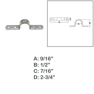 9/16" Deck Loop Pad Eye 316 Stainless Steel Top Eye Straps, Tie Down,Kayak 4 Pcs