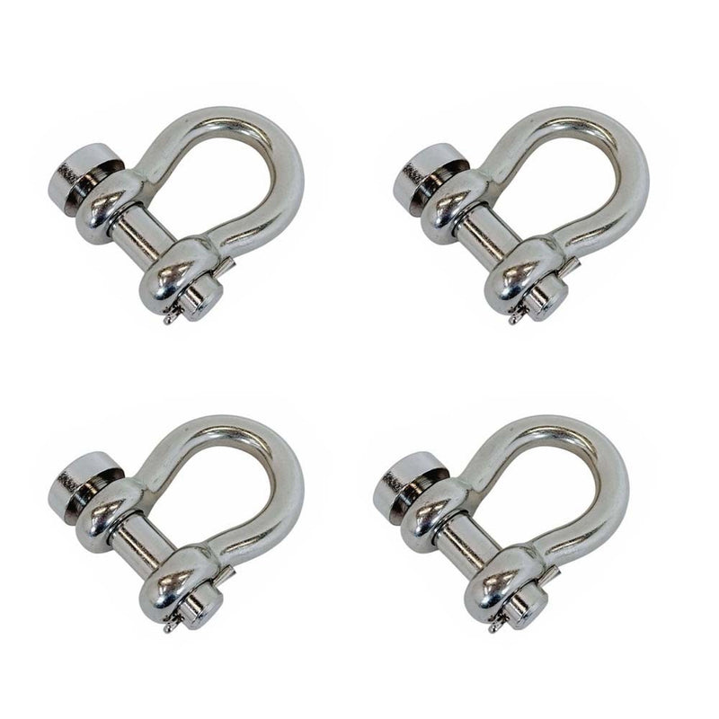 4 PC Mil-Spec 1/2" Round Pin Anchor Shackle 3000Lb Forged Stainless Steel T316