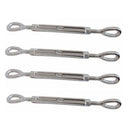 4 Pc Mil-Spec T316 Stainless Steel Drop Forged 5/16" x 4-1/2" EYE EYE Turnbuckle