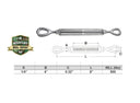 Mil-Spec T316 Stainless Steel Drop Forged 1/4" x 4" EYE EYE Turnbuckle 500lb WLL