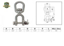 4 PCS Mil Spec 1/4" Jaw & Eye Marine Mooring Swivel T316 Stainless Steel