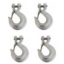 4 Pc Mil Spec Drop Forged 1/4" Clevis Slip Hook 1000 Lb WLL T316 Stainless Steel