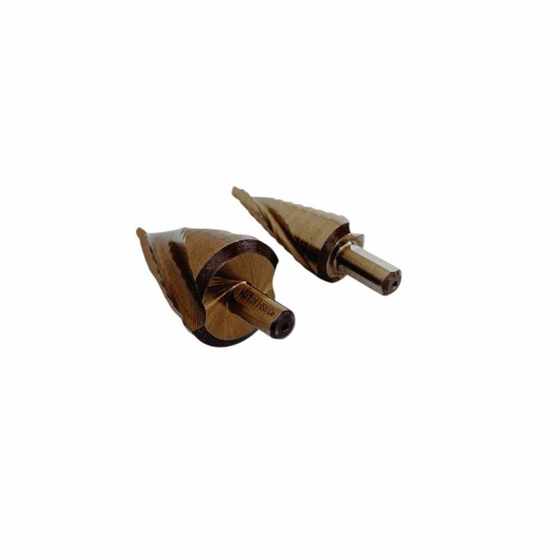 Cobalt Step Drill Bit Set, 3/8" Shaft 12-11 Hole Spiral Fulte Drill Design