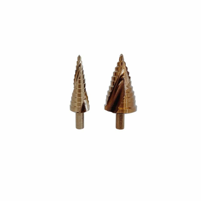 Cobalt Step Drill Bit Set, 3/8" Shaft 12-11 Hole Spiral Fulte Drill Design